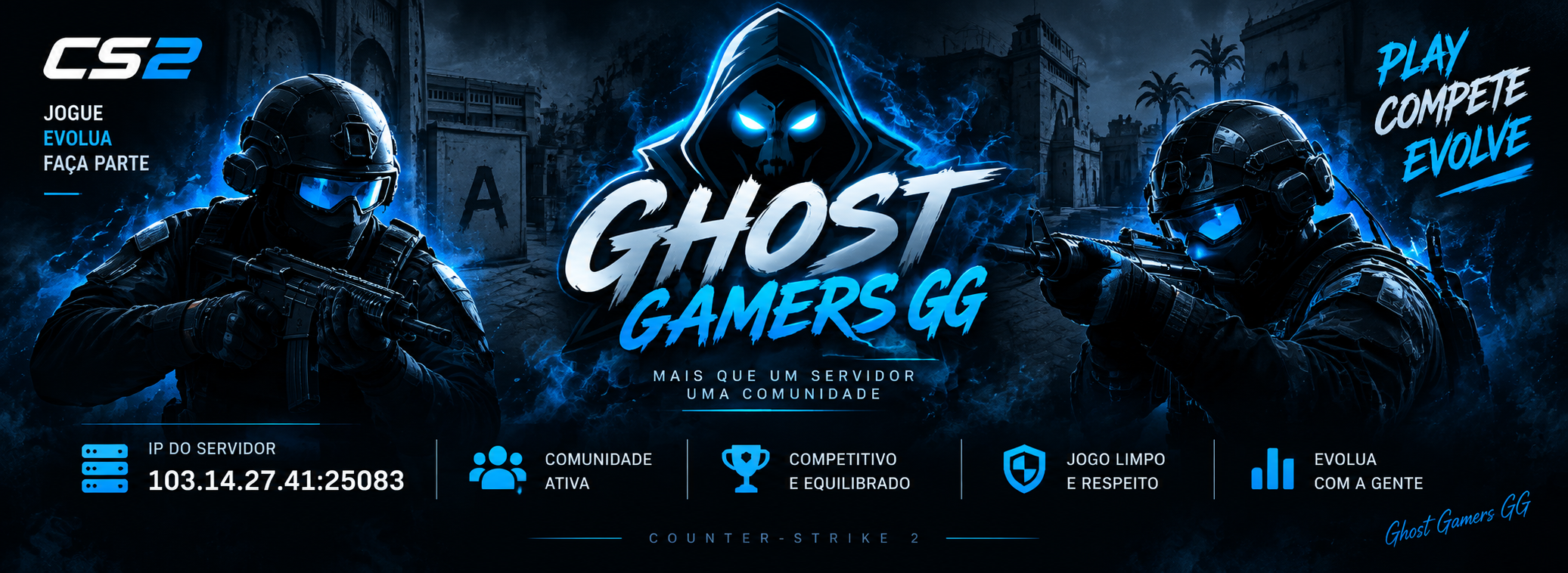 Ghost Gamers GG — servidor CS2 competitivo